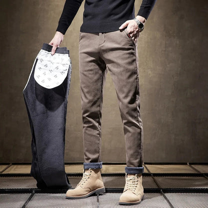 Men's Thick Fleece Jogger Pants Comfort Fit Warm Casual