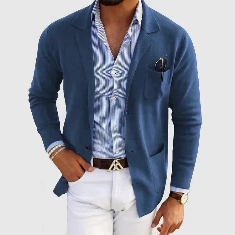 Relaxed Fit Men's Knit Sports Blazer - VogeLuxe