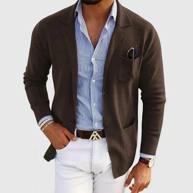 Relaxed Fit Men's Knit Sports Blazer