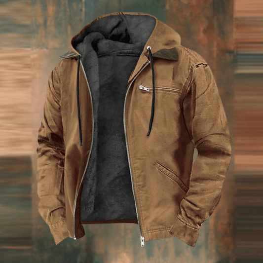 Warm Waterproof Men's Zip Jacket with Inside Lining - VogeLuxe