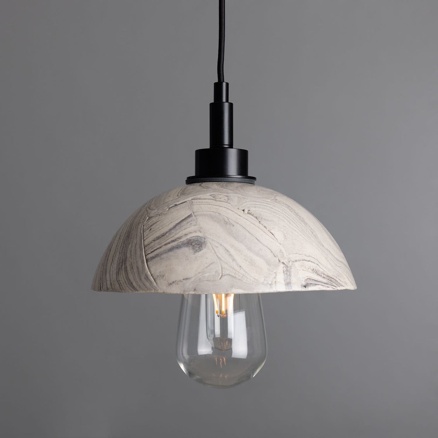 Stylish Marble Effect Glass Bathroom Ceiling Light 20cm - VogeLuxe