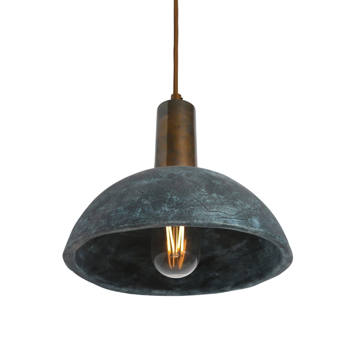 Natural Blue Ceramic Hanging Lamp 20cm Diameter - VogeLuxe