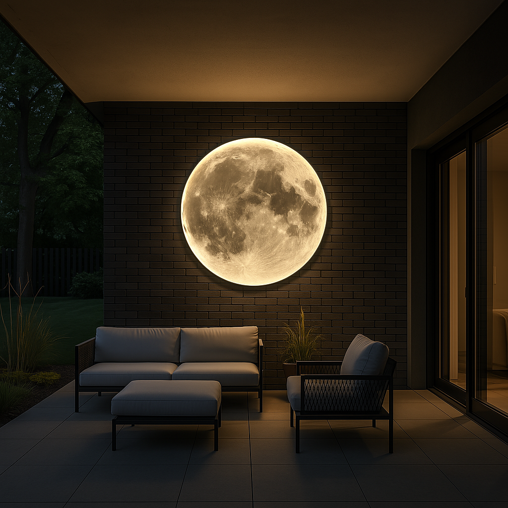 Moon Glow LED Wall Lamp with Textured Surface