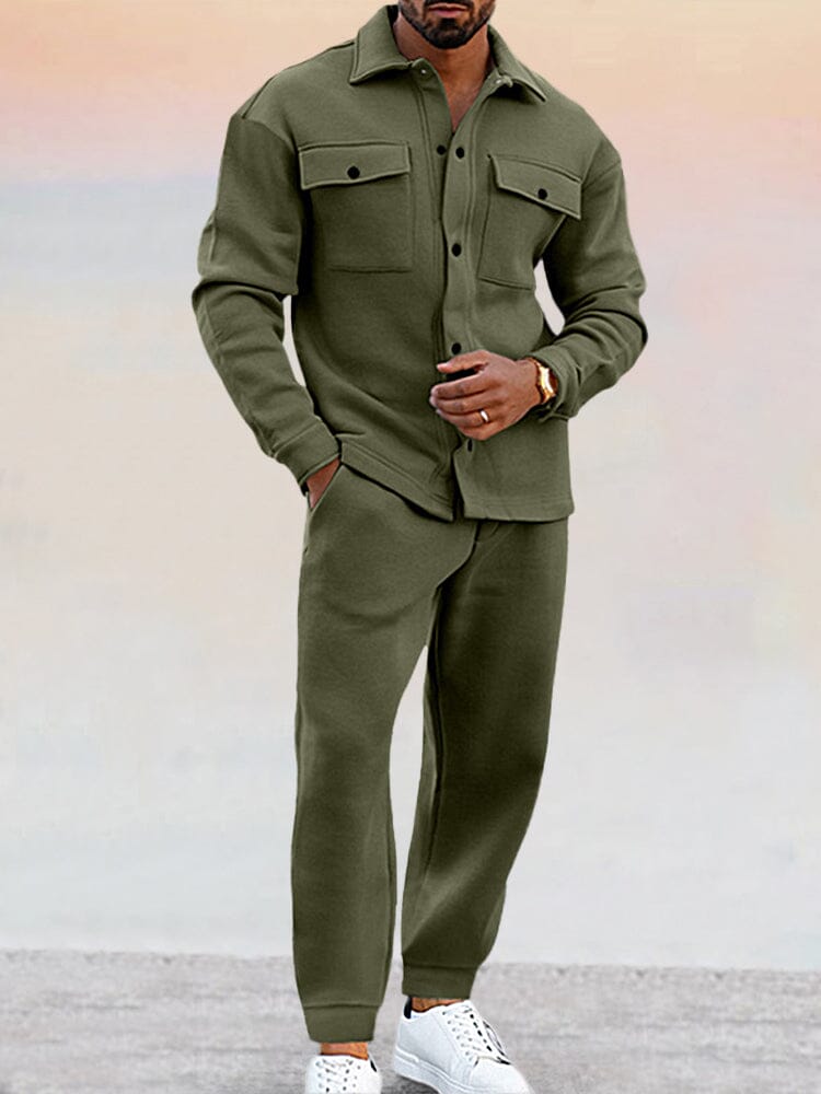 Uomo Completo con Giacca Bottone e Jogger Pantaloni