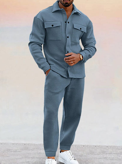 Uomo Completo con Giacca Bottone e Jogger Pantaloni