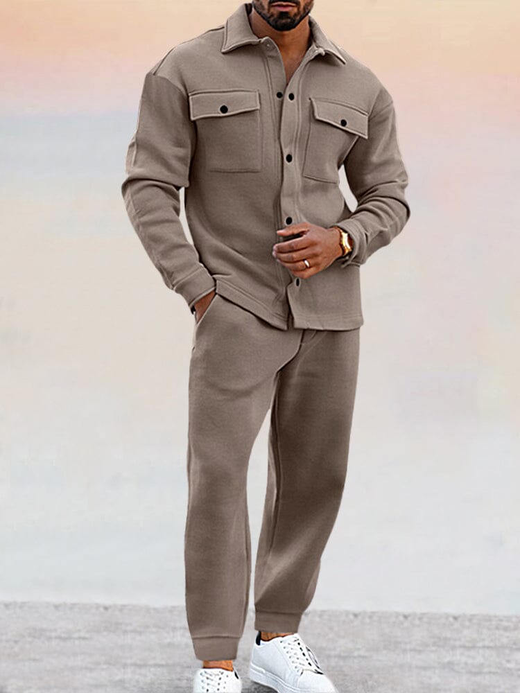 Uomo Completo con Giacca Bottone e Jogger Pantaloni