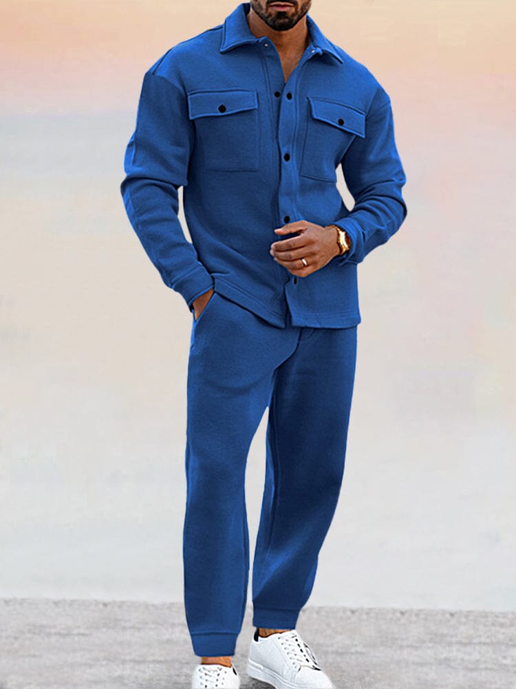 Uomo Completo con Giacca Bottone e Jogger Pantaloni