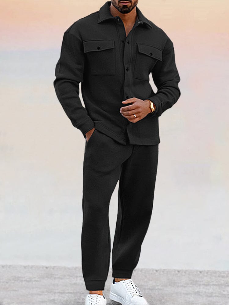 Uomo Completo con Giacca Bottone e Jogger Pantaloni