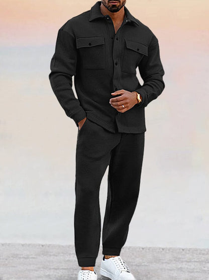 Uomo Completo con Giacca Bottone e Jogger Pantaloni