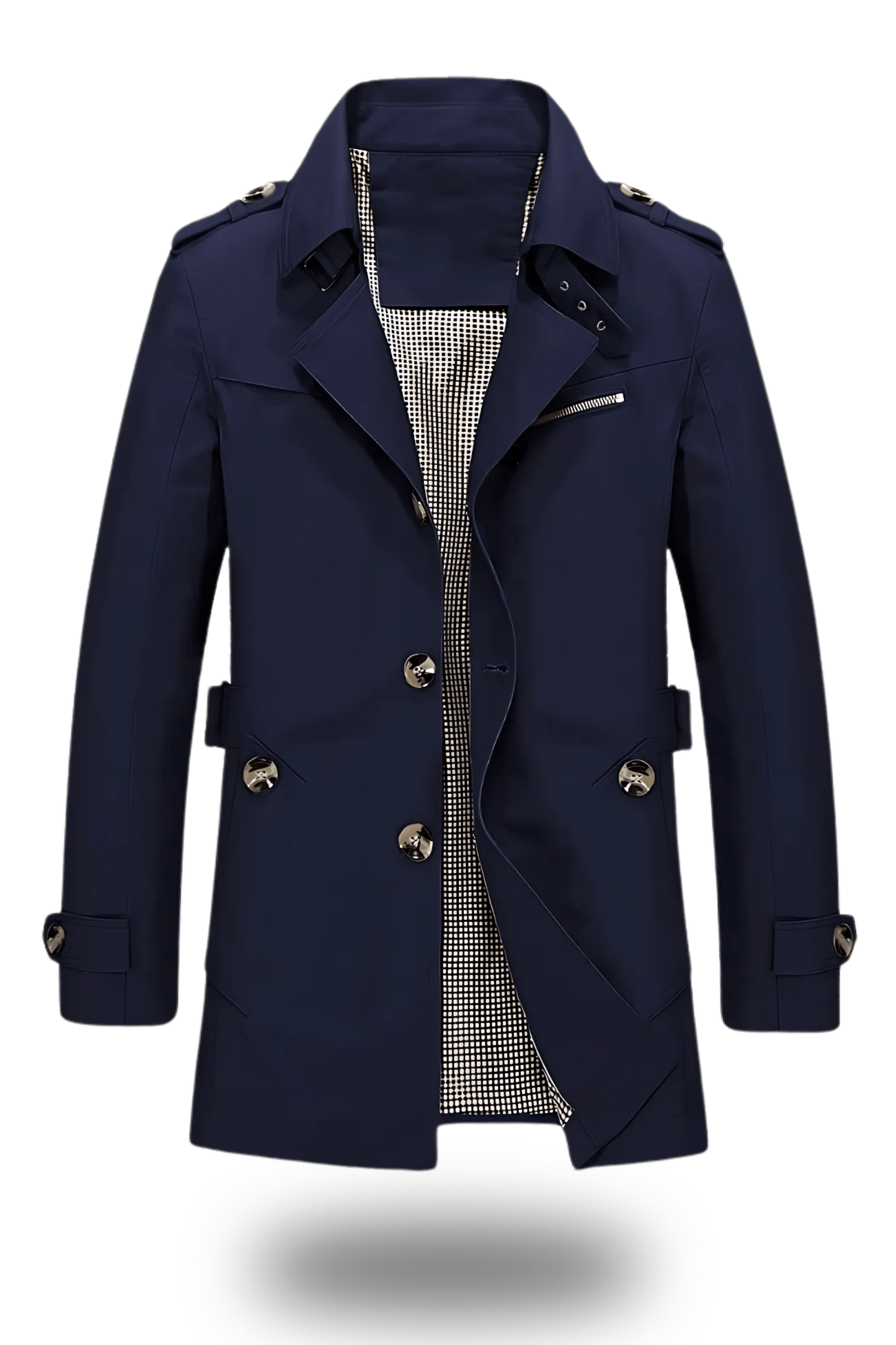 Uomo Trench Coat Lungo Slim Fit Caldo Invernale Classico