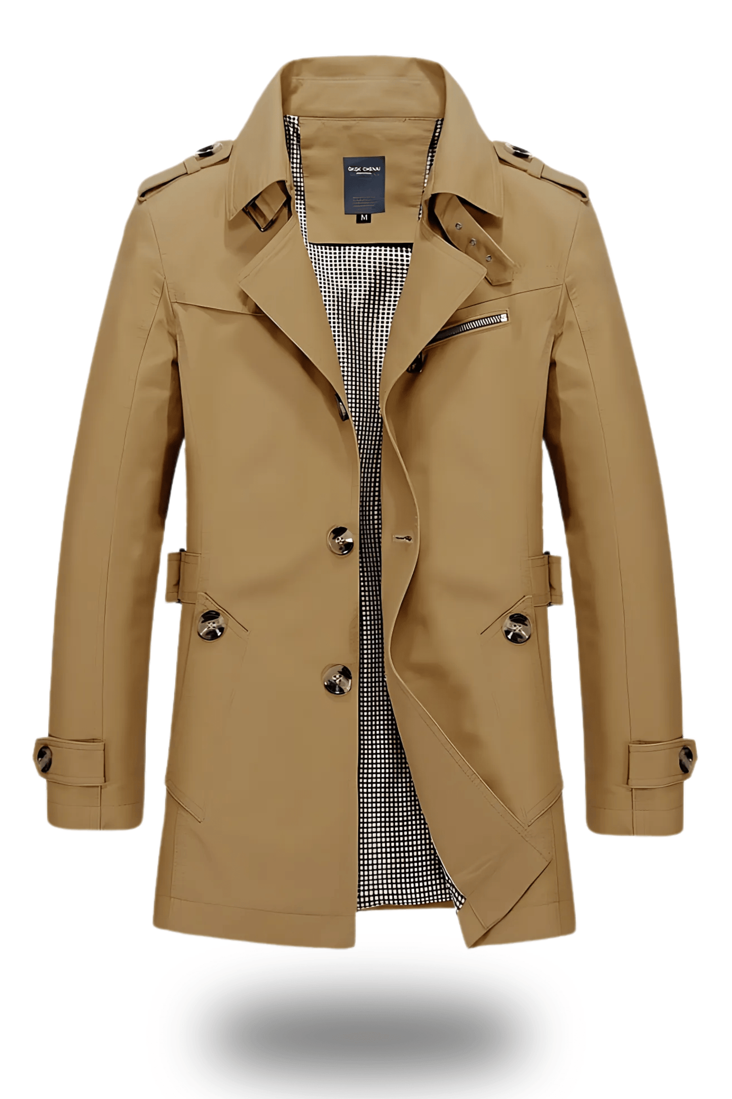 Uomo Trench Coat Lungo Slim Fit Caldo Invernale Classico