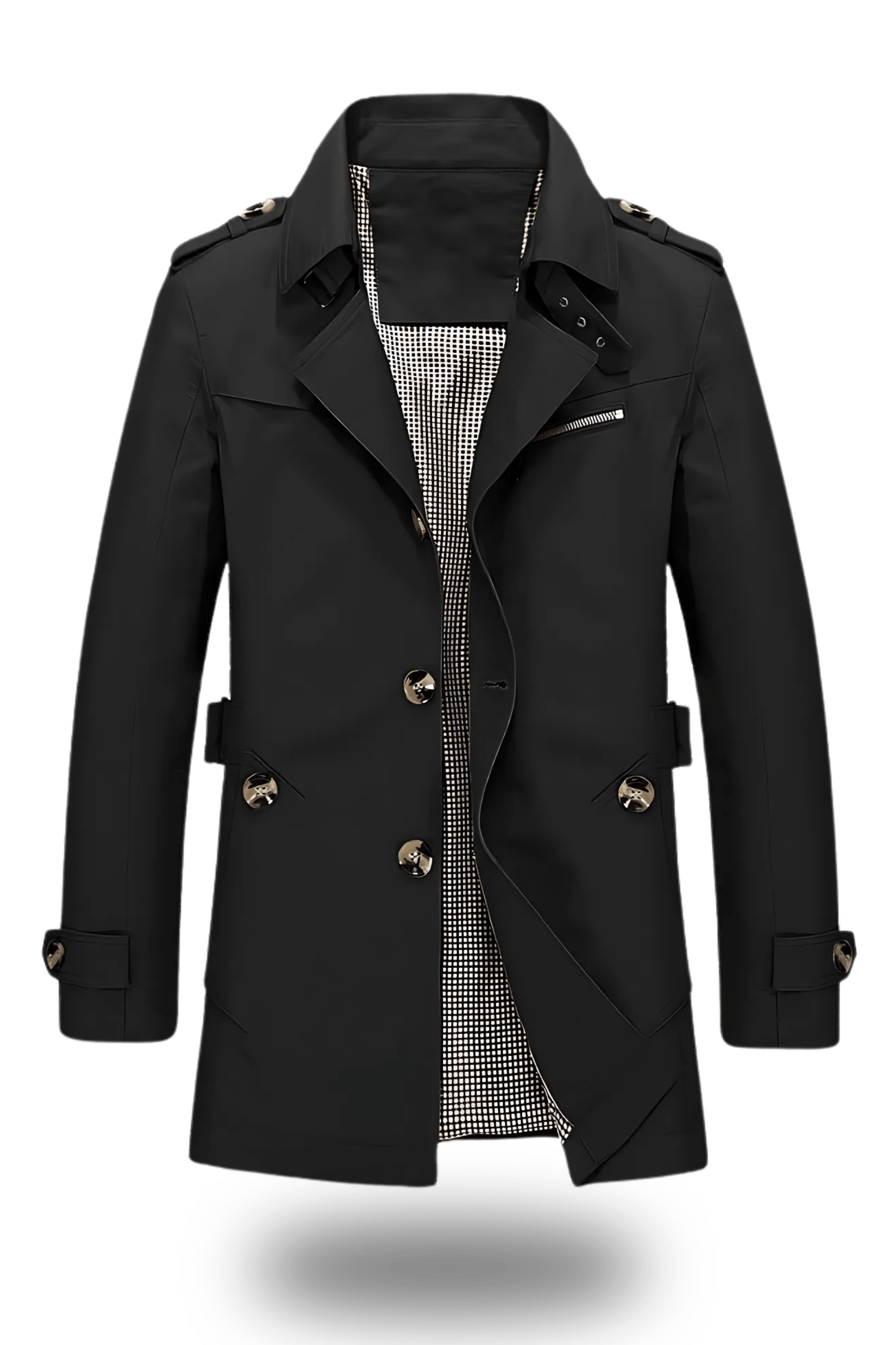 Uomo Trench Coat Lungo Slim Fit Caldo Invernale Classico