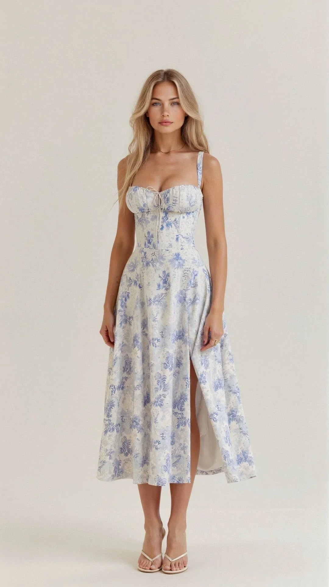 Women's Beautiful Flower Bodycon Waist Shaper Dress - VogeLuxe