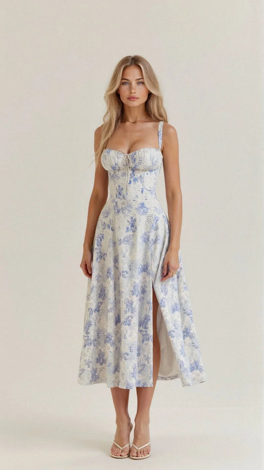Women's Beautiful Flower Bodycon Waist Shaper Dress - VogeLuxe
