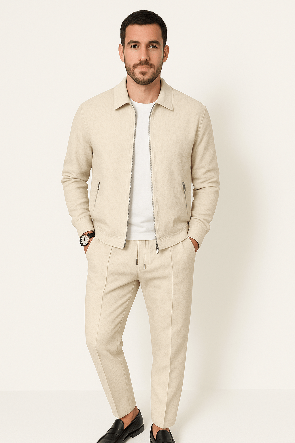 Uomo Completo Casual Due Pezzi con Giacca e Pantaloni - VogeLuxe