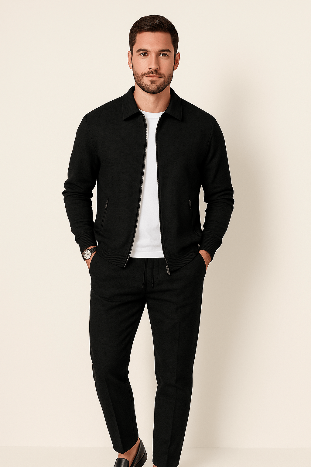 Uomo Completo Casual Due Pezzi con Giacca e Pantaloni
