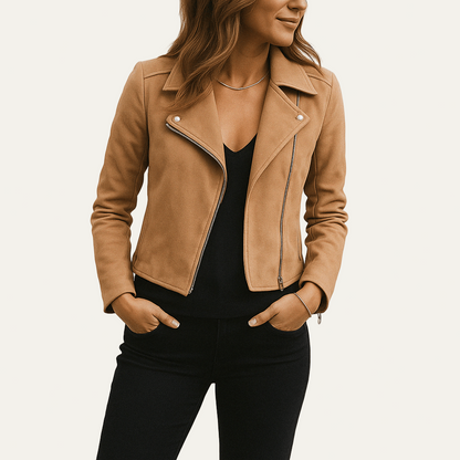 VogeLuxe | Women’s Asymmetrical Zip Moto Jacket