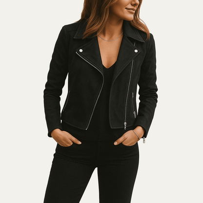 VogeLuxe | Women’s Asymmetrical Zip Moto Jacket