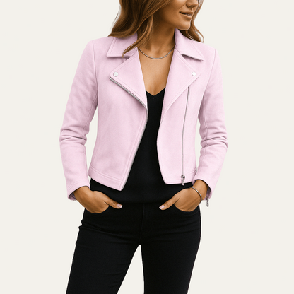 VogeLuxe | Women’s Asymmetrical Zip Moto Jacket