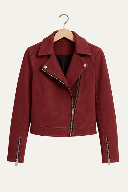 VogeLuxe | Women’s Asymmetrical Zip Moto Jacket