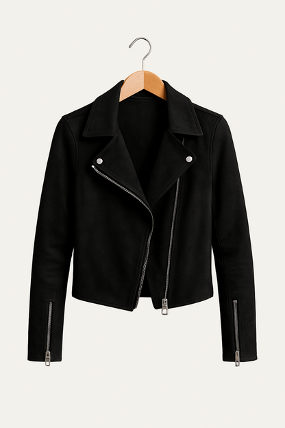 VogeLuxe | Women’s Asymmetrical Zip Moto Jacket