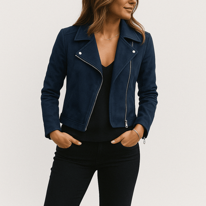 VogeLuxe | Women’s Asymmetrical Zip Moto Jacket