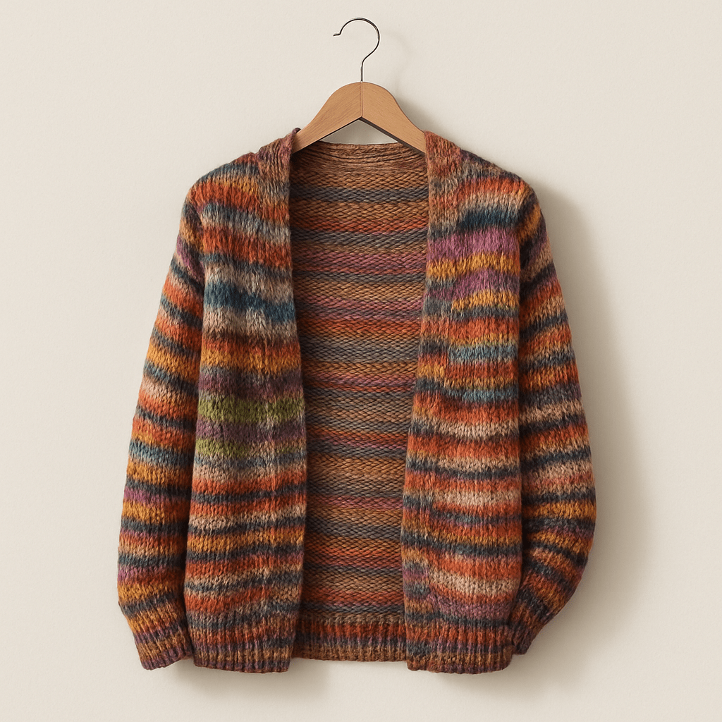 Colorful Striped Women's Cardigan | Warm Multicolor Knit Sweater