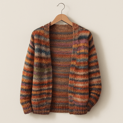 Colorful Striped Women's Cardigan | Warm Multicolor Knit Sweater