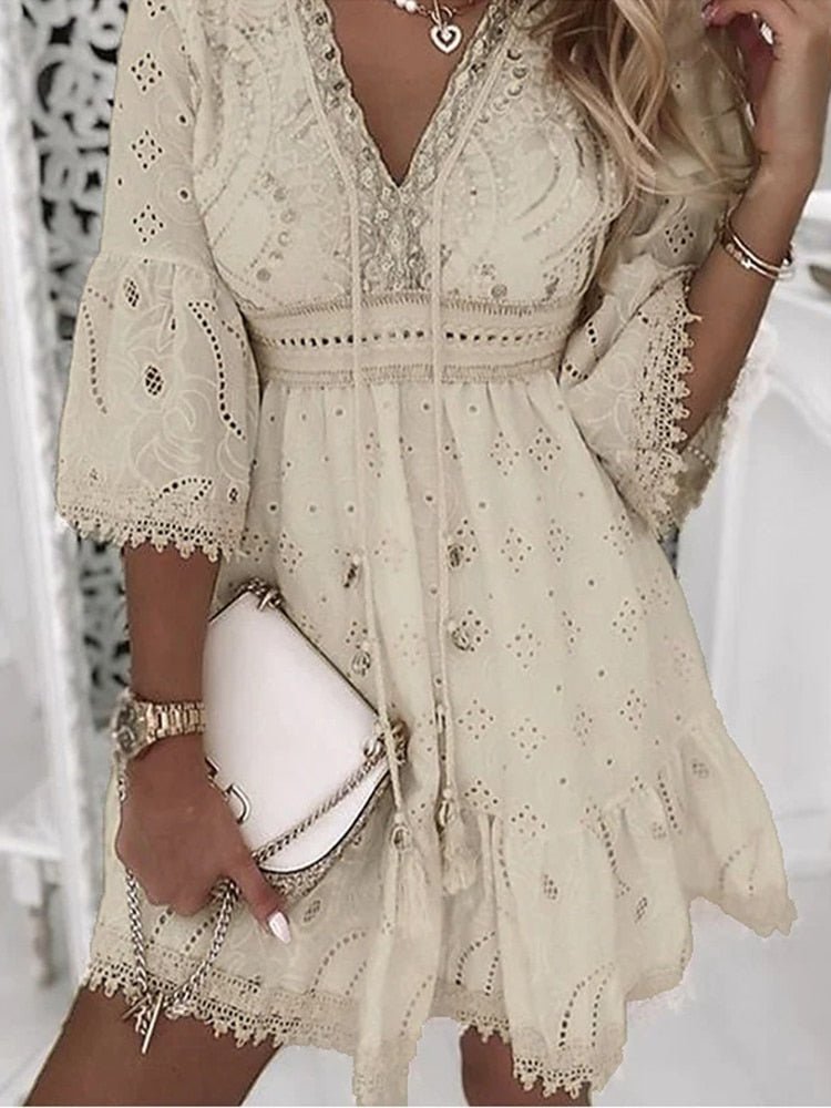 Women's Chic Summer Dress with Airy Fabric - VogeLuxe