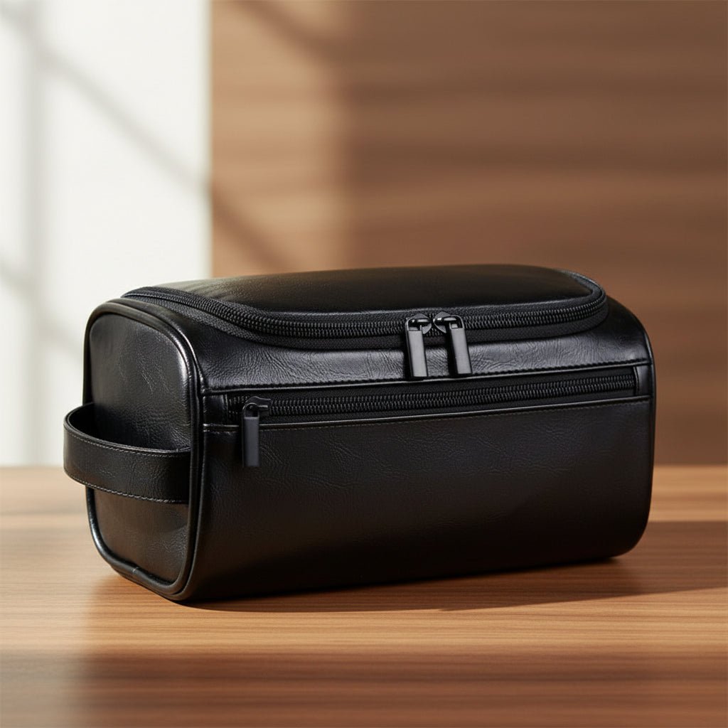 Luxury Leather Travel Toiletry Bag Organizer