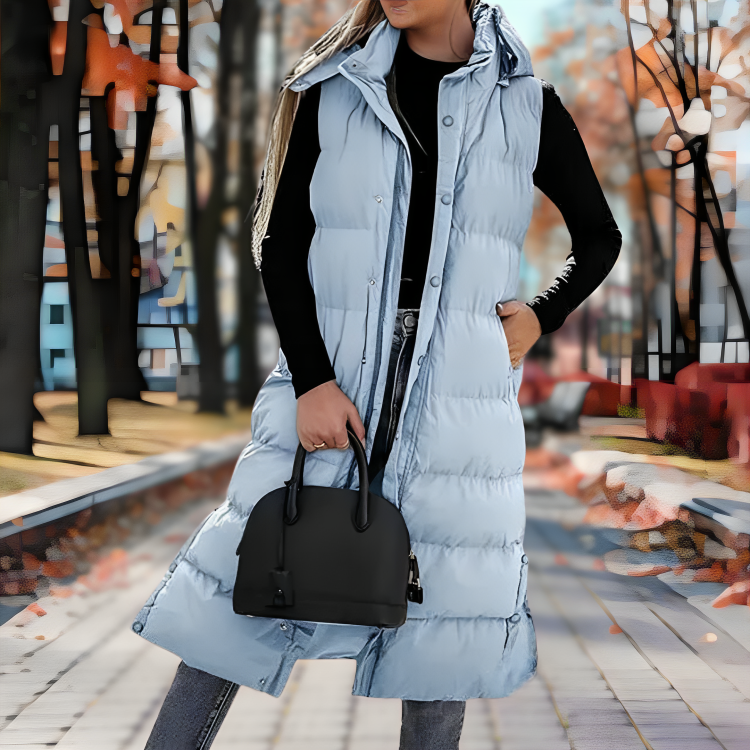 Warm Women's Down Parka Jacket for Outdoor Use