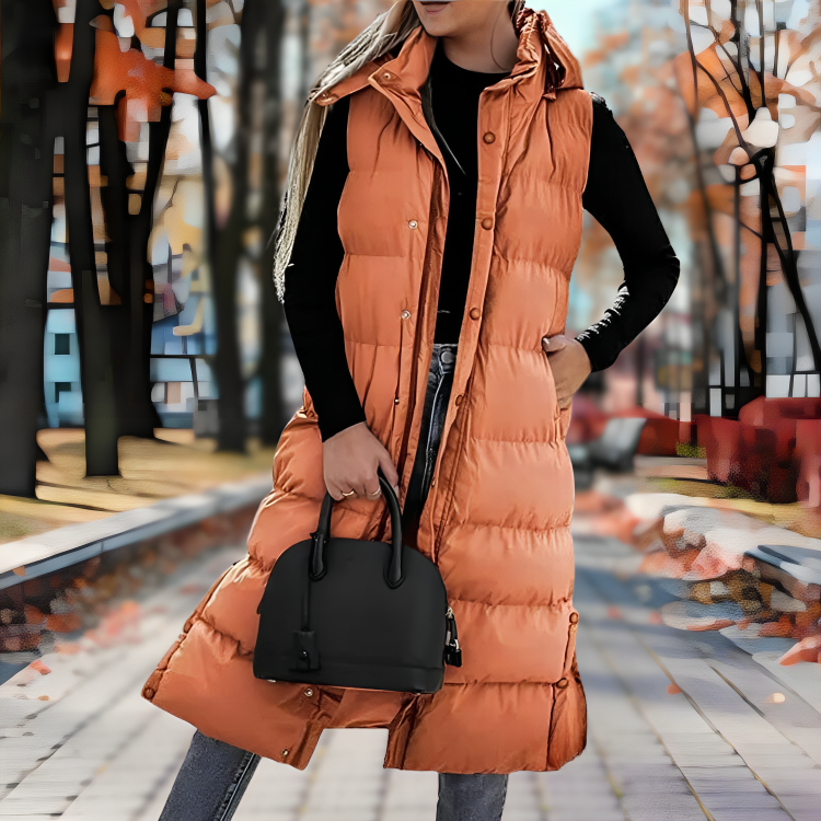 Warm Women's Down Parka Jacket for Outdoor Use