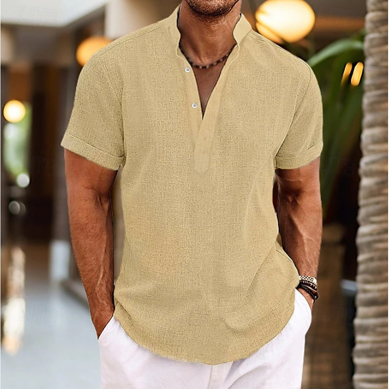 Slim Fit Casual Mens Short Sleeve Shirt