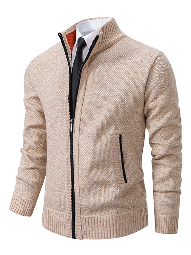 Men's Classic Crew Neck Knitted Cardigan Sweater - VogeLuxe