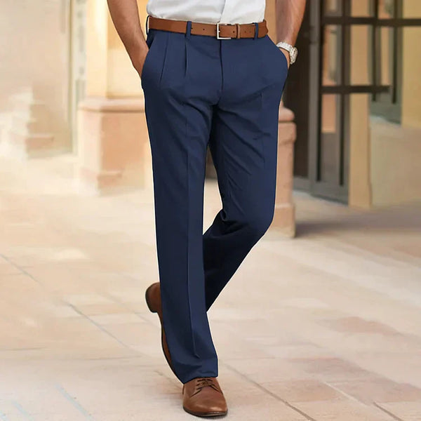 Classic Fit Men's Wool Trousers for Everyday Wear - VogeLuxe
