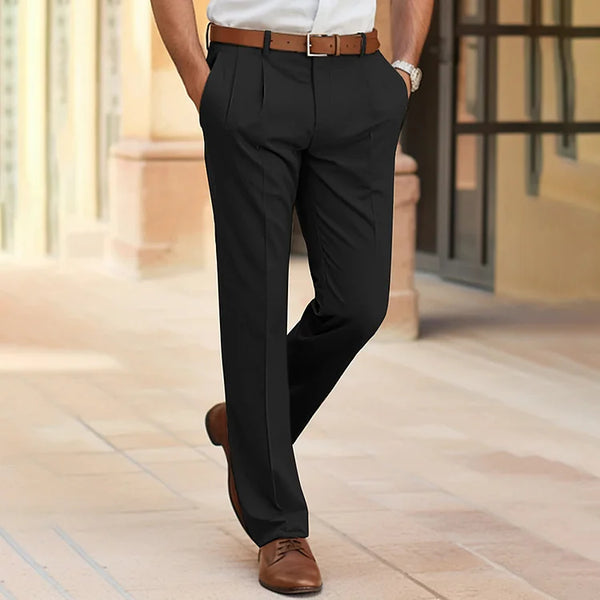 Classic Fit Men's Wool Trousers for Everyday Wear