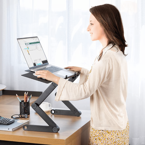 Portable Folding Laptop Desk Stand for Home Work Travel - VogeLuxe