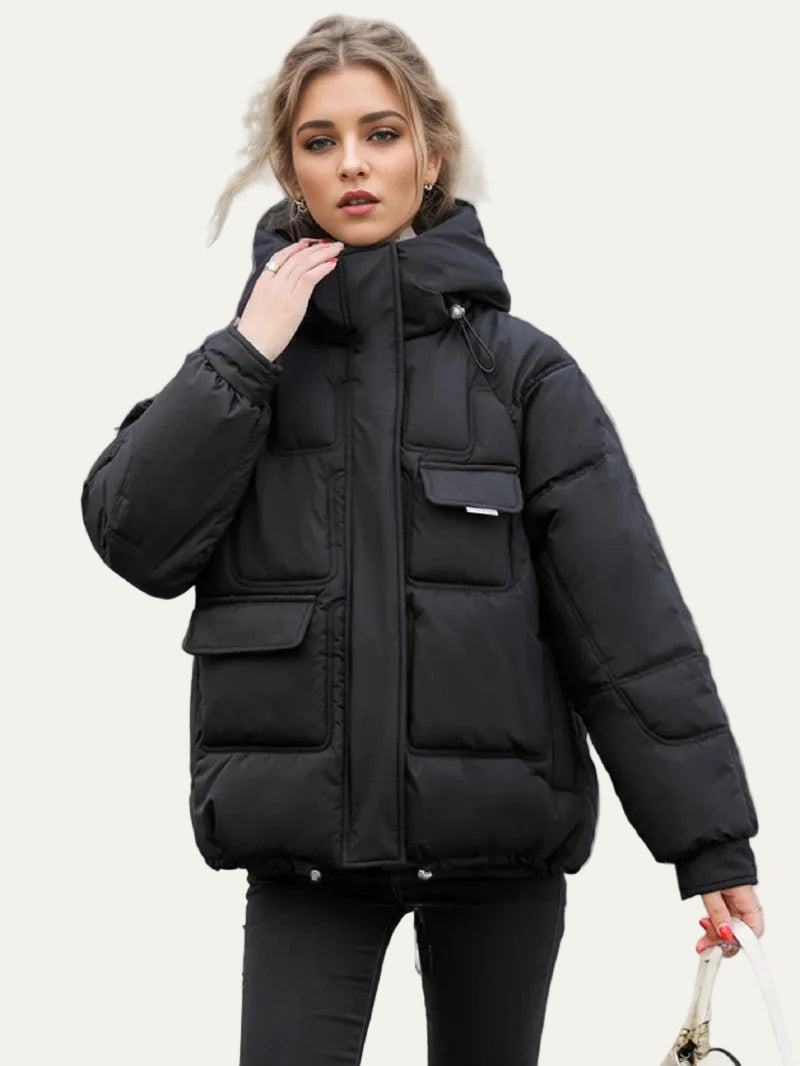 VogeLuxe | Women’s Oversized Heavyweight Quilted Puffer Jacket With Hood