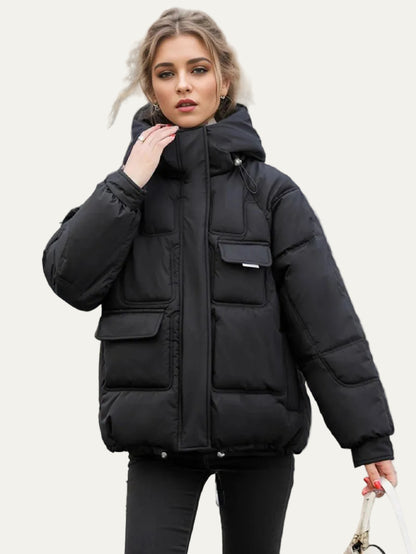 VogeLuxe | Women’s Oversized Heavyweight Quilted Puffer Jacket With Hood
