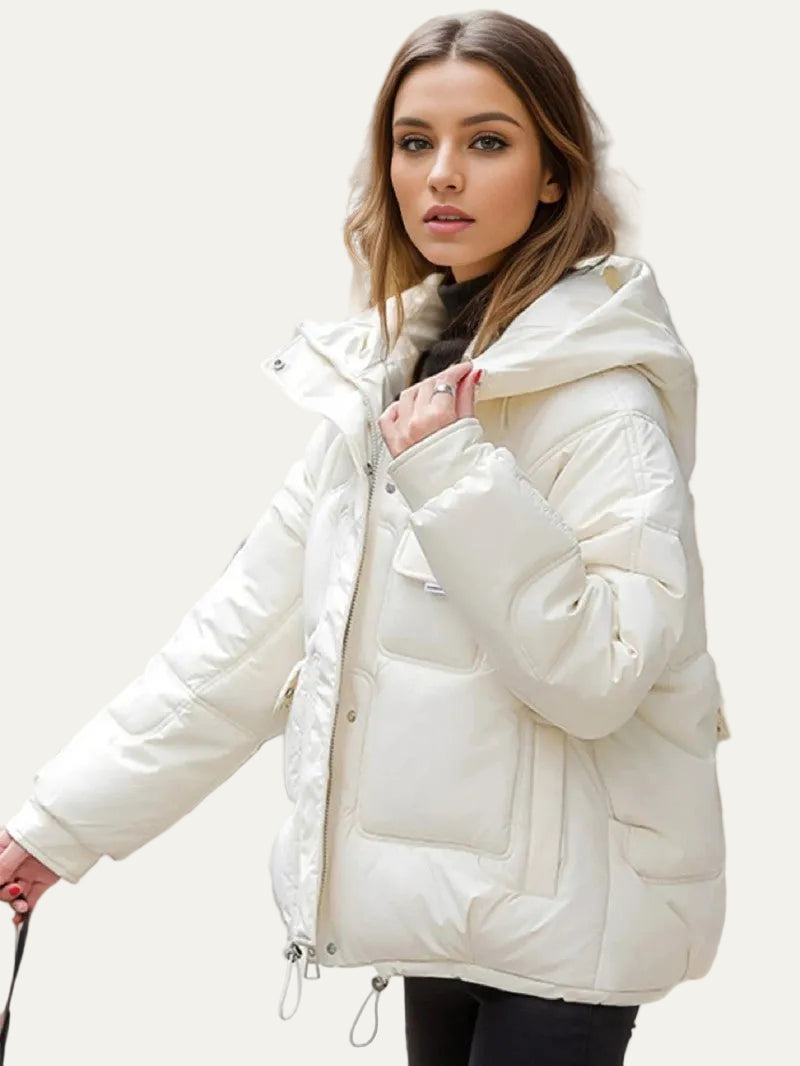 VogeLuxe | Women’s Oversized Heavyweight Quilted Puffer Jacket With Hood