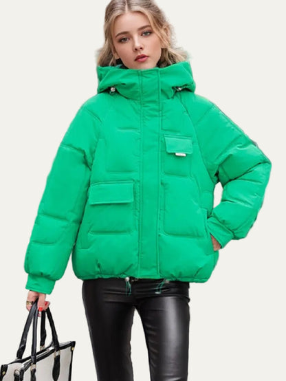 VogeLuxe | Women’s Oversized Heavyweight Quilted Puffer Jacket With Hood