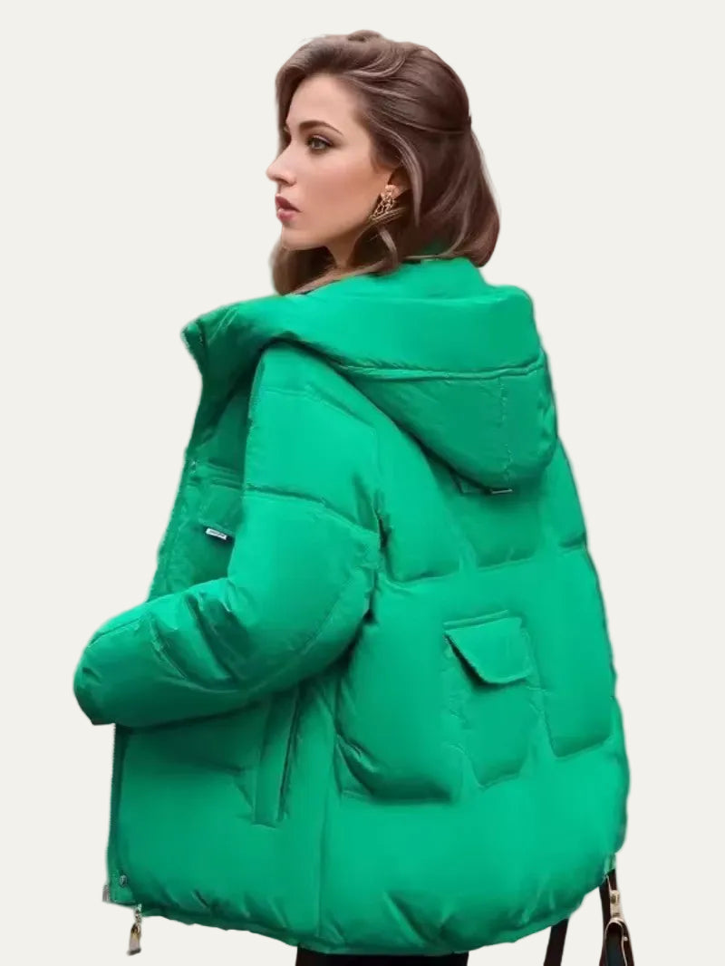 VogeLuxe | Women’s Oversized Heavyweight Quilted Puffer Jacket With Hood