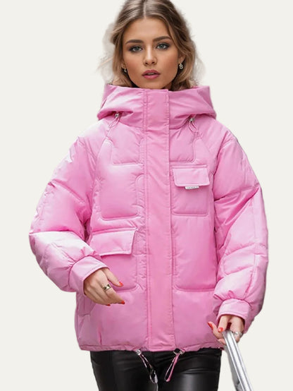 VogeLuxe | Women’s Oversized Heavyweight Quilted Puffer Jacket With Hood