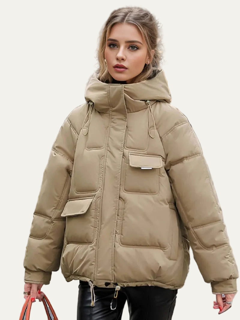 VogeLuxe | Women’s Oversized Heavyweight Quilted Puffer Jacket With Hood