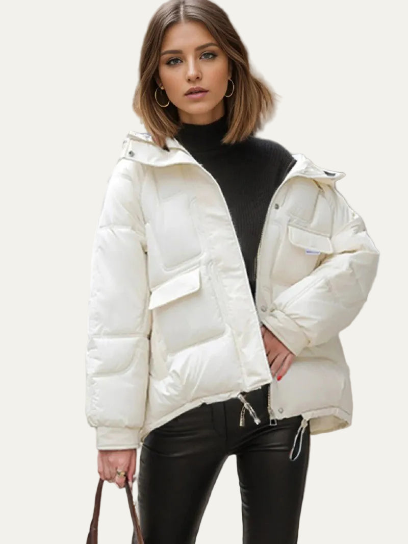 VogeLuxe | Women’s Oversized Heavyweight Quilted Puffer Jacket With Hood