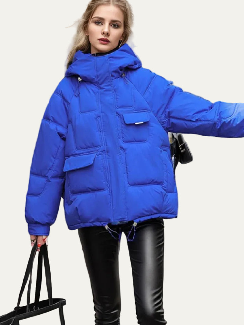 VogeLuxe | Women’s Oversized Heavyweight Quilted Puffer Jacket With Hood