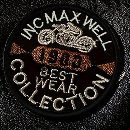VogeLuxe | Men’s Leather Motorcycle Zip Front Jacket