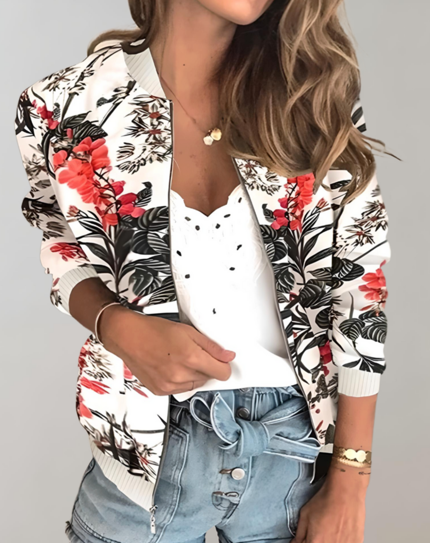 Trendy Flower Women's Bomber Jacket