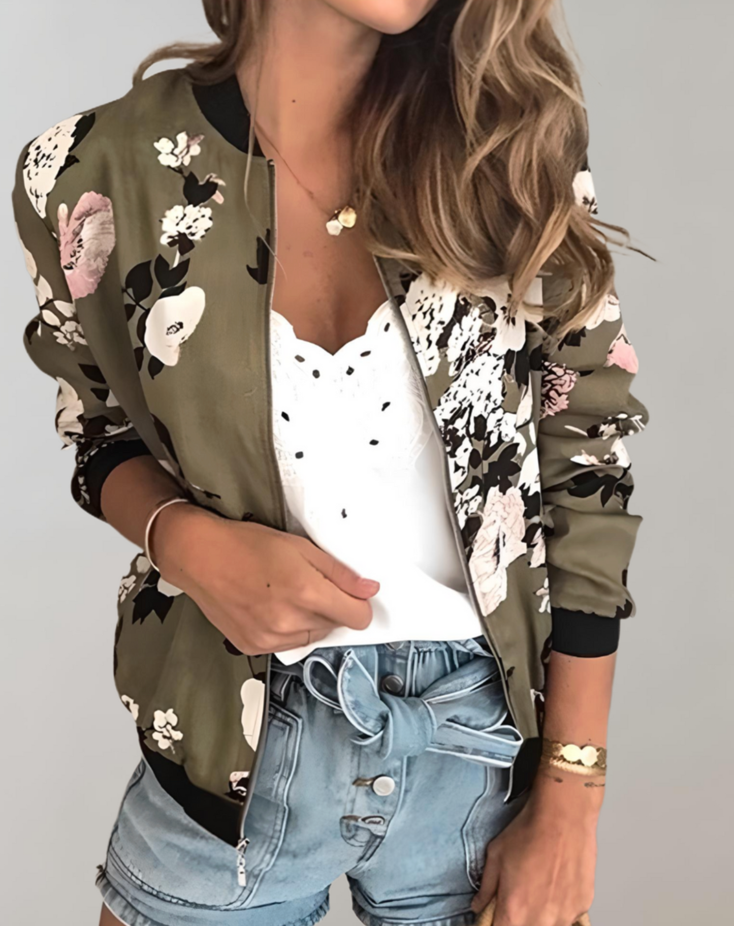 Trendy Flower Women's Bomber Jacket