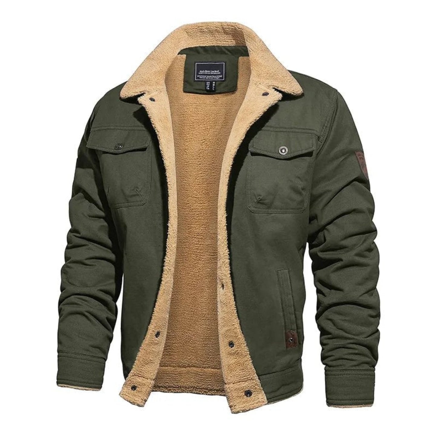 Warm Mens Fleece Lined Coat with Pockets